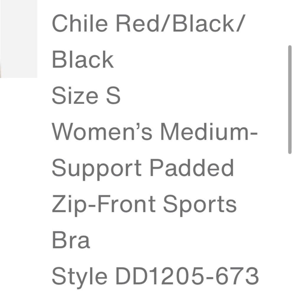 Nike Swoosh Women's Medium-Support Padded Zip-Front Sports Bra Chile Red Small - Picture 9 of 16